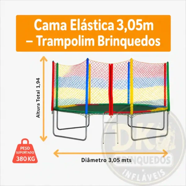 Cama Elástica com Rede de Proteção