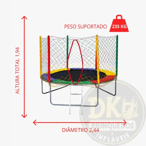 Cama Elástica com Rede de Proteção